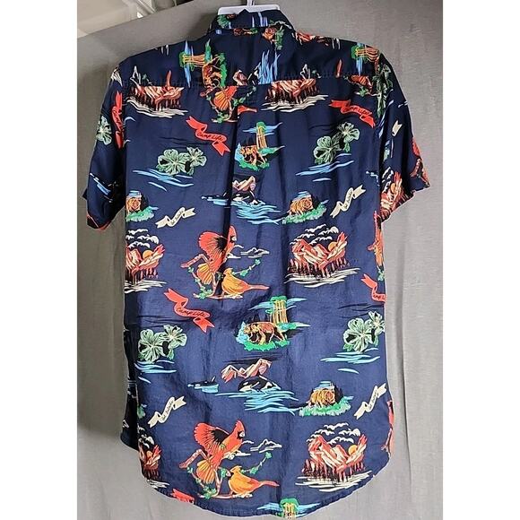 Eddie Bauer Shirt Men's M/T Blue Multicolored Camp Life Classic Fit 100% Cotton - Picture 2 of 9